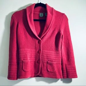 Anthropologie HWR monogram knit blazer small